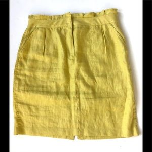 J Crew yellow linen ruffle skirt 4